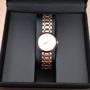 Rose Goldtone Women's Movado Watch 1881 W/Diamond Markers